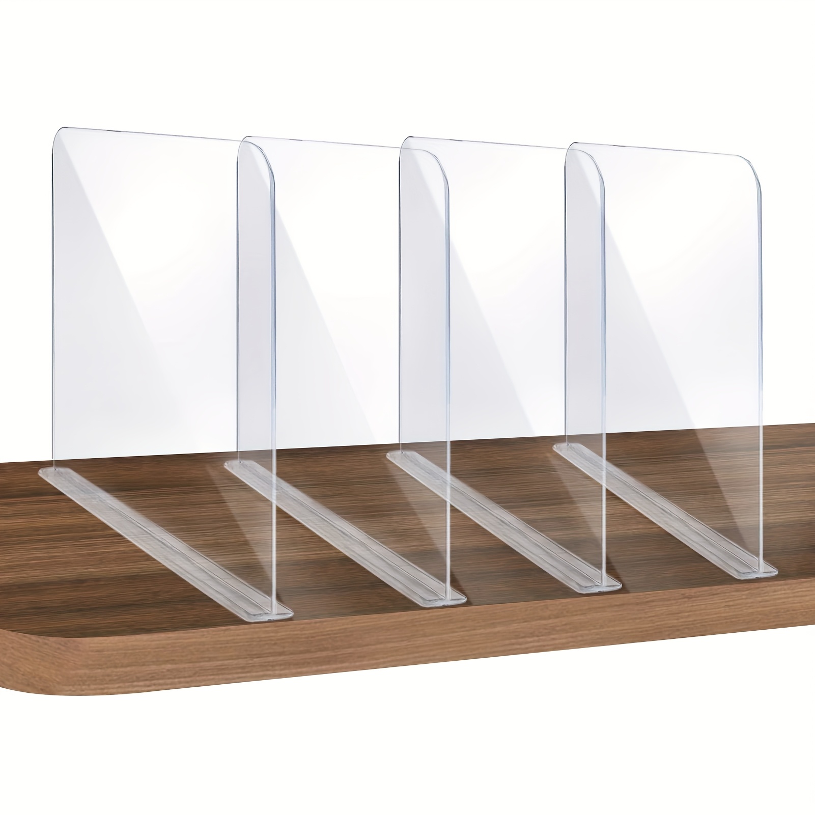 clear acrylic shelf dividers 4pcs closet dividers fit for any thickness of shelves multi purpose wood shelf separators for bedroom kitchen office bathroom