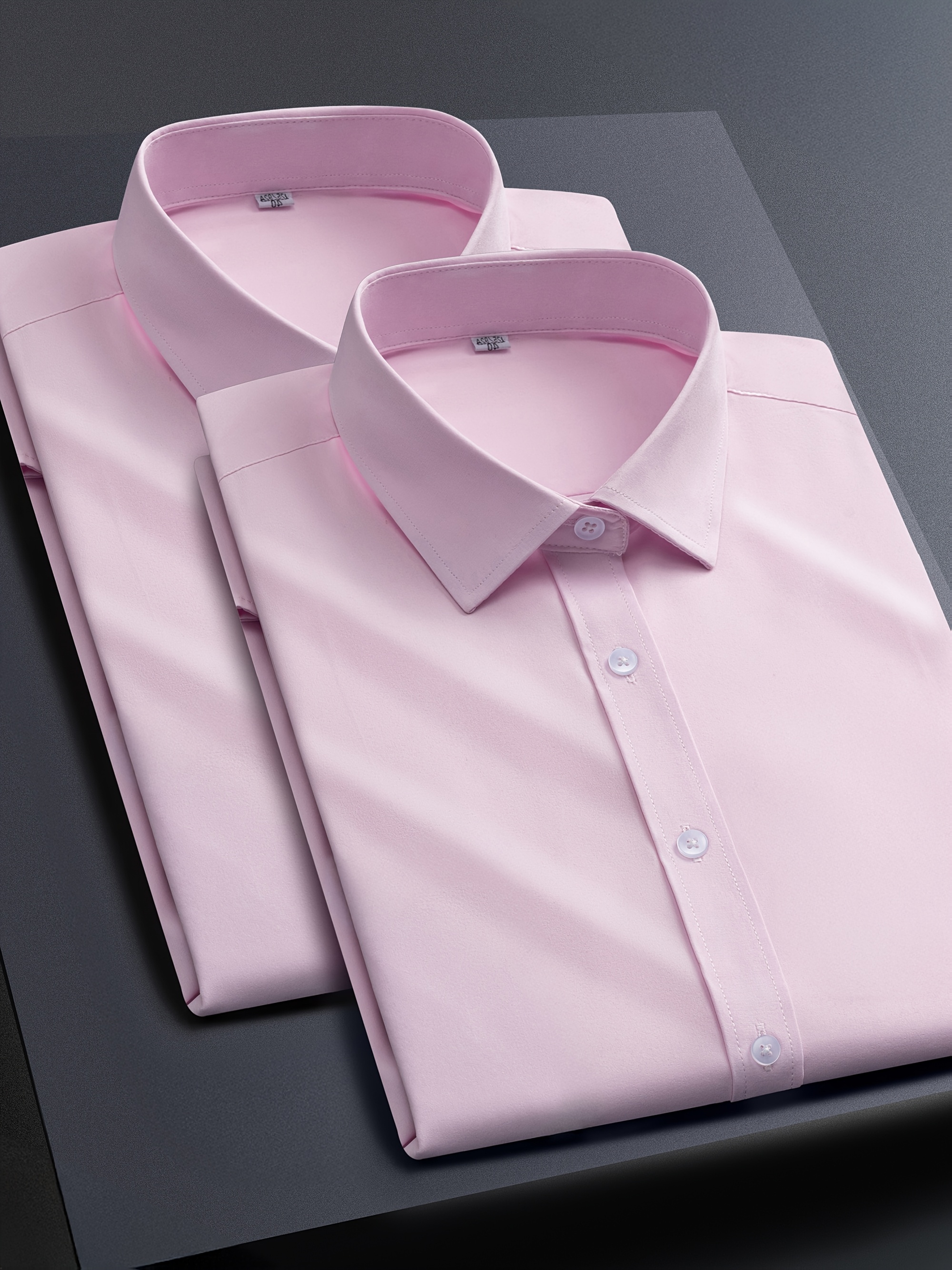 Conjunto de 2 camisas de manga larga para hombre, elásticas, ideales para negocios y ocasiones formales, sin arrugas, se pueden usar de forma casual o para ir al trabajo.