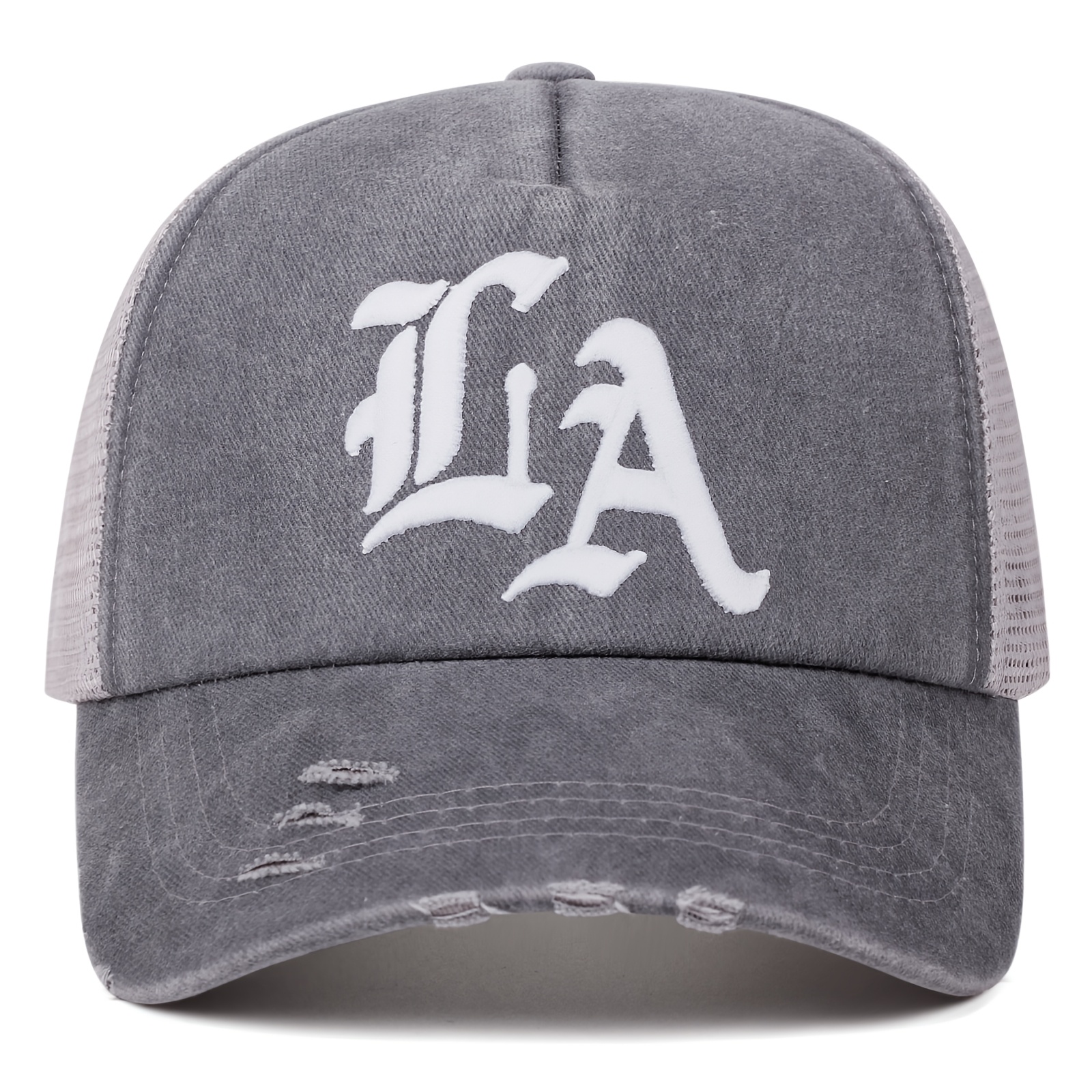 La Print Vintage Distressed Baseball Cap | Adjustable Unisex Polyester Cap