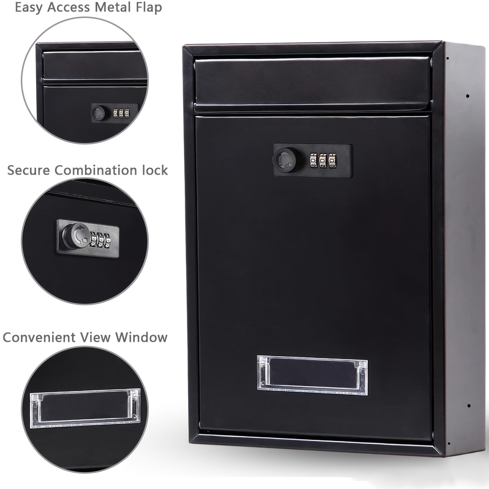 waterproof metal deck storage box with secure combination code wall mountable multipurpose   for key and   metal flap access and view window durable all weather protection