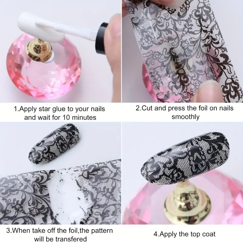 10 rolls box fluorescent fire flame transfer nail foil neon luminous torch light starry sky paper hanging decoration sparkle nail foil decoration manicure pack 1 box boxed starry sky paper b121 details 7