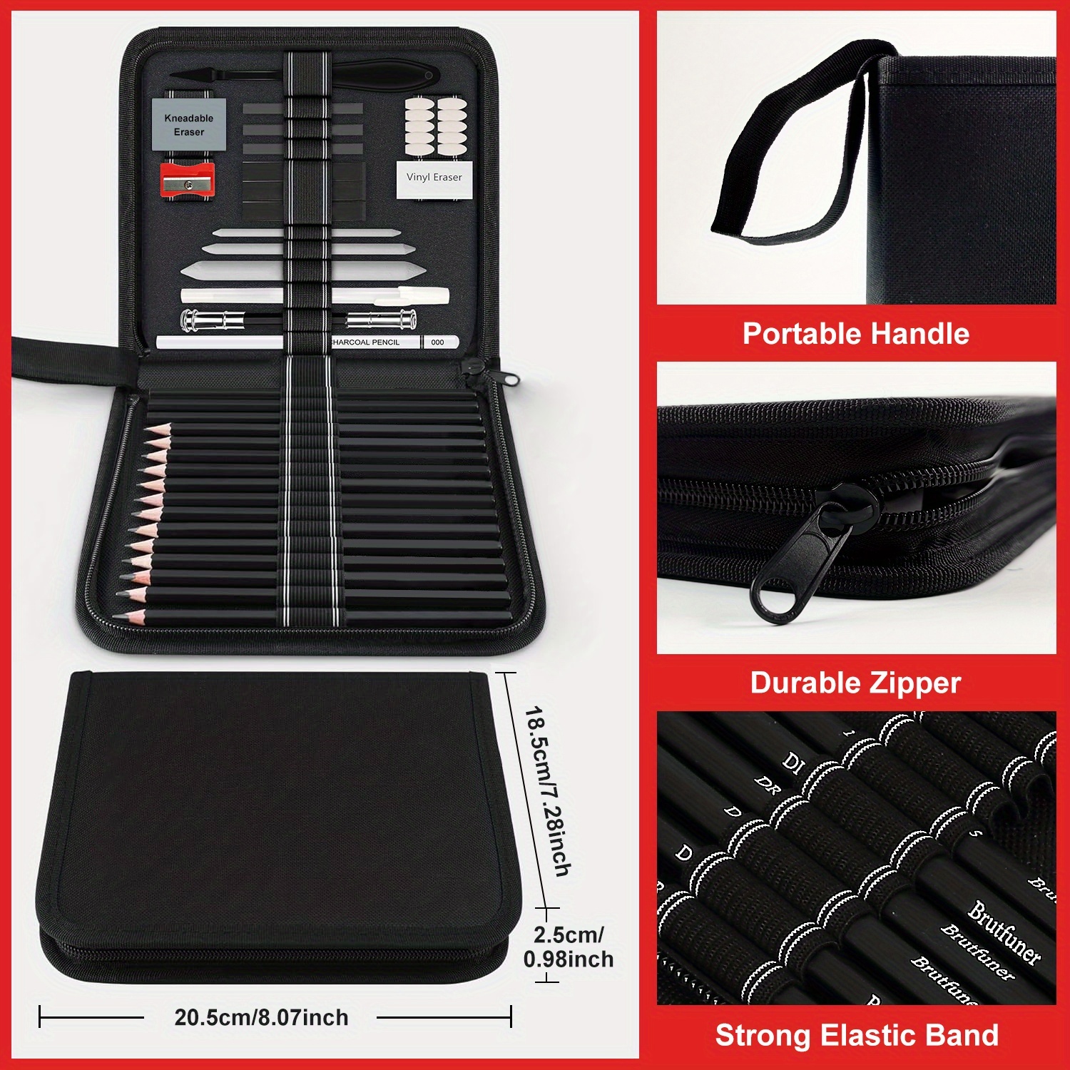 44/64pcs Drawing Set with Graphite & Charcoal Pencils