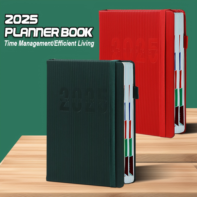 

2025 Daily Planner For Adults – 400 Pages, A Day, Pu Leather Cover, Time Management & Living Journal, Full Year Use