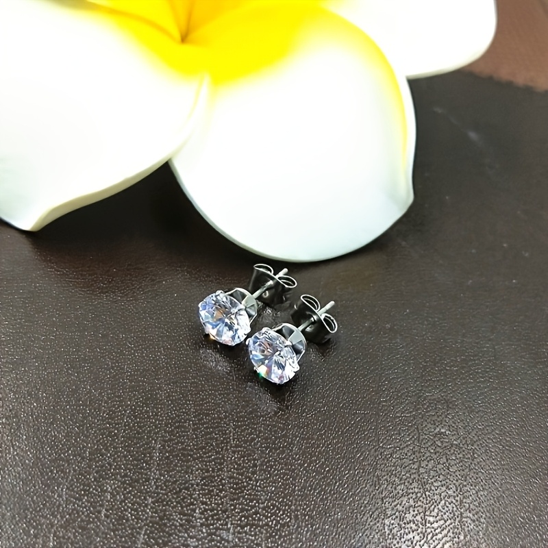 2pcs Hypoallergenic Silvery Stainless Steel Earrings for Women