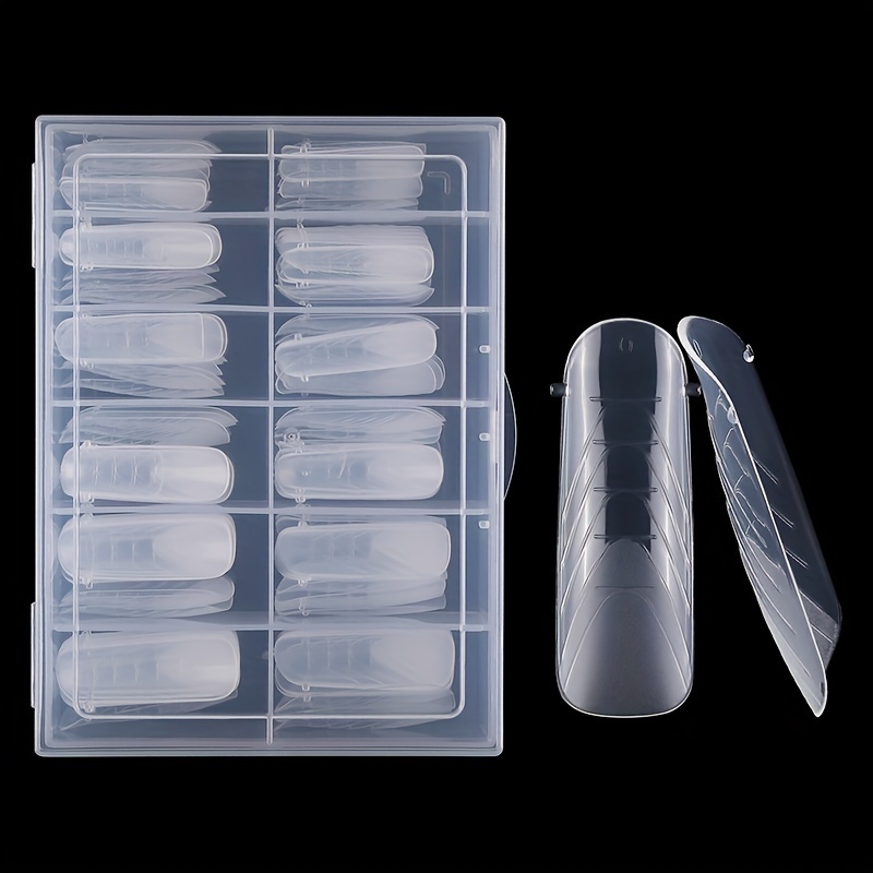 

120-pack Nail Extension Gel Molds, Clear Full Cover Nail Tips, Acrylic Nail Extension Guides, Quick Building And Reusable Forms For Nail Enhancement, Boxed Set