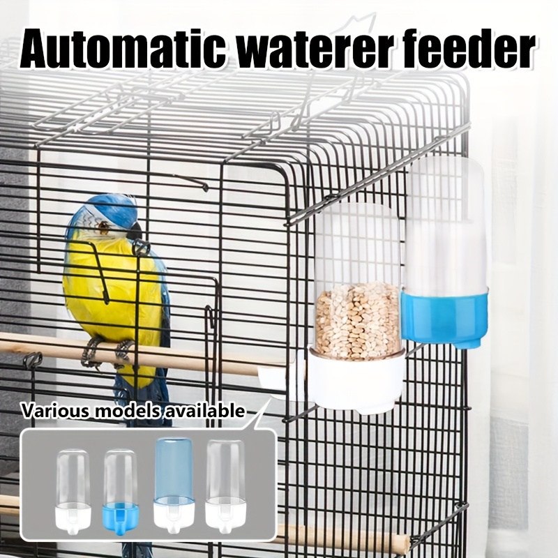 

2pcs Bird Water Feeder, Parrot Automatic Feeder, Hanging Food Accessories Parrot Automatic Feeder With Splash Proof Food Container, Dual-use