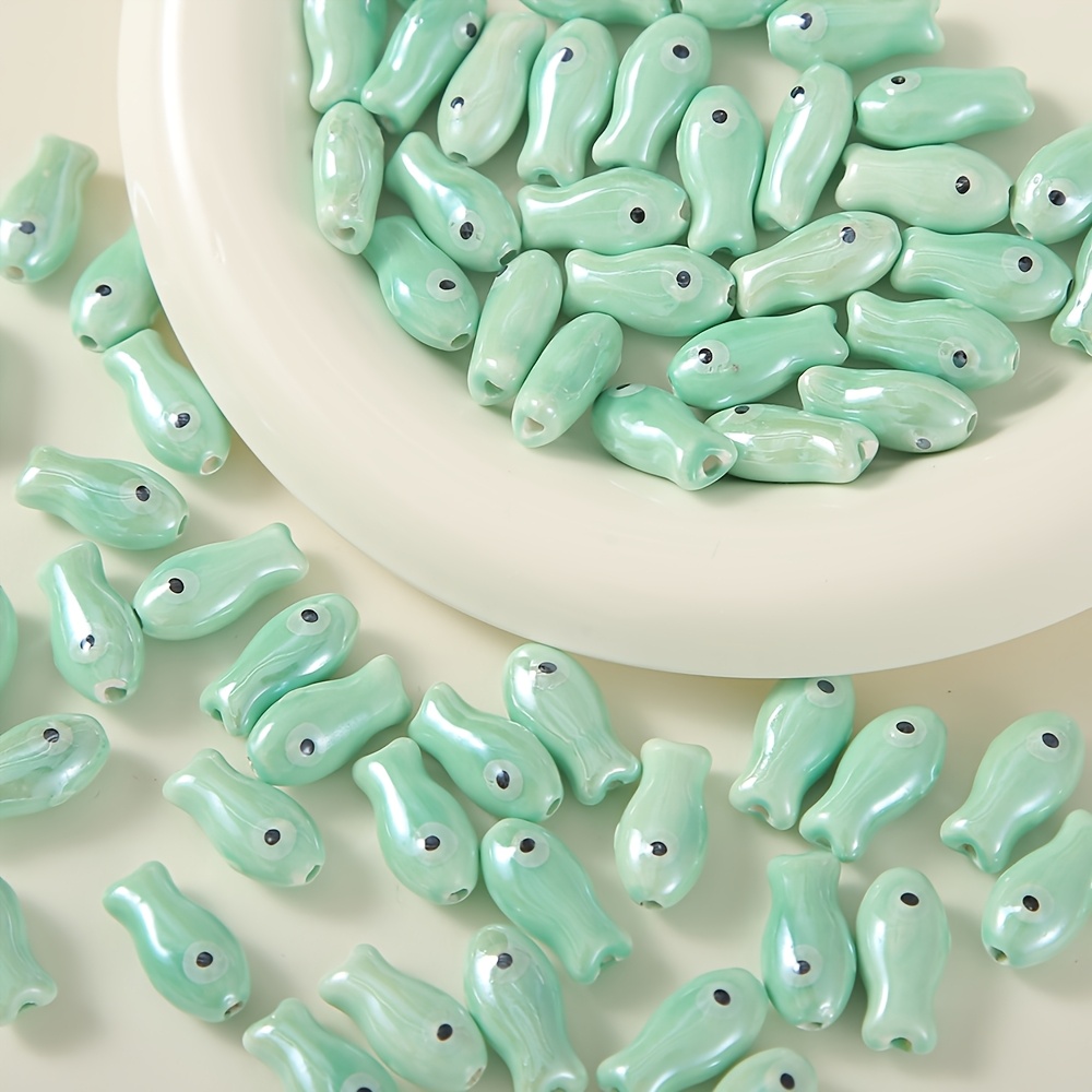 20pcs Ceramic Fish Beads Set for DIY Craft Supplies