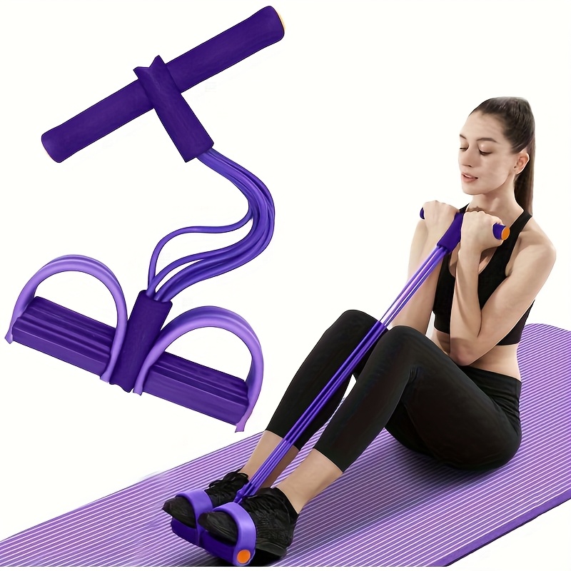 Multifunktionales Elastisches Zugseil Mit Fußpedal - 2 Yoga Übungen Für Bauch & Arme