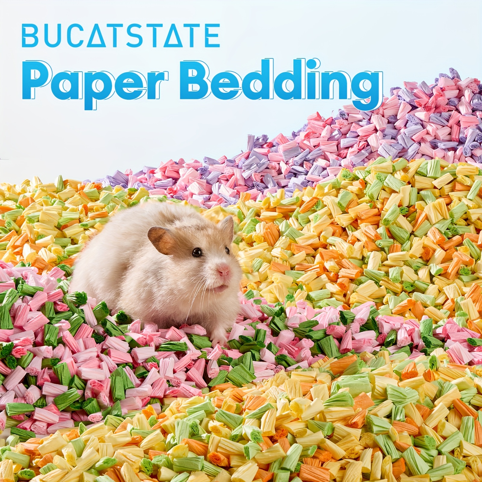 BUCATSTATE Hamster Paper Pellet Bedding, 450G - Free from Dust, Highly Absorbent, Odorless Litter for Small Pets. Ideal for Syrian Hamsters, Dwarf Hamsters, Gerbils, Mice, Lemmings, Degus, Reptiles, And Birds