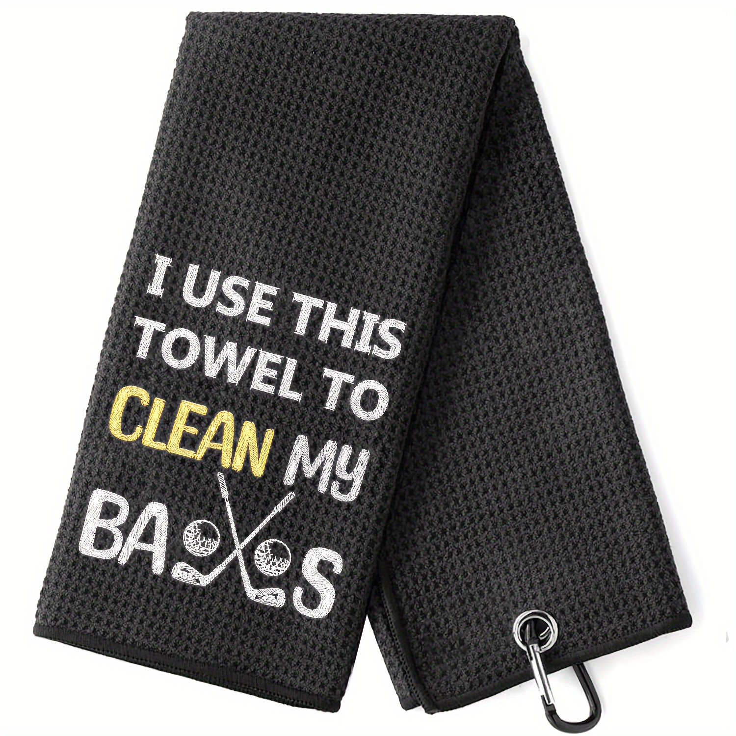 TEMU 1 Premium Fun Golf Towel, Embroidered Golf Towel, Golf Bag Clip, Golf Gift For Men Or Women, Husband, Boyfriend, Dad, Golf Fans, Men's Golf