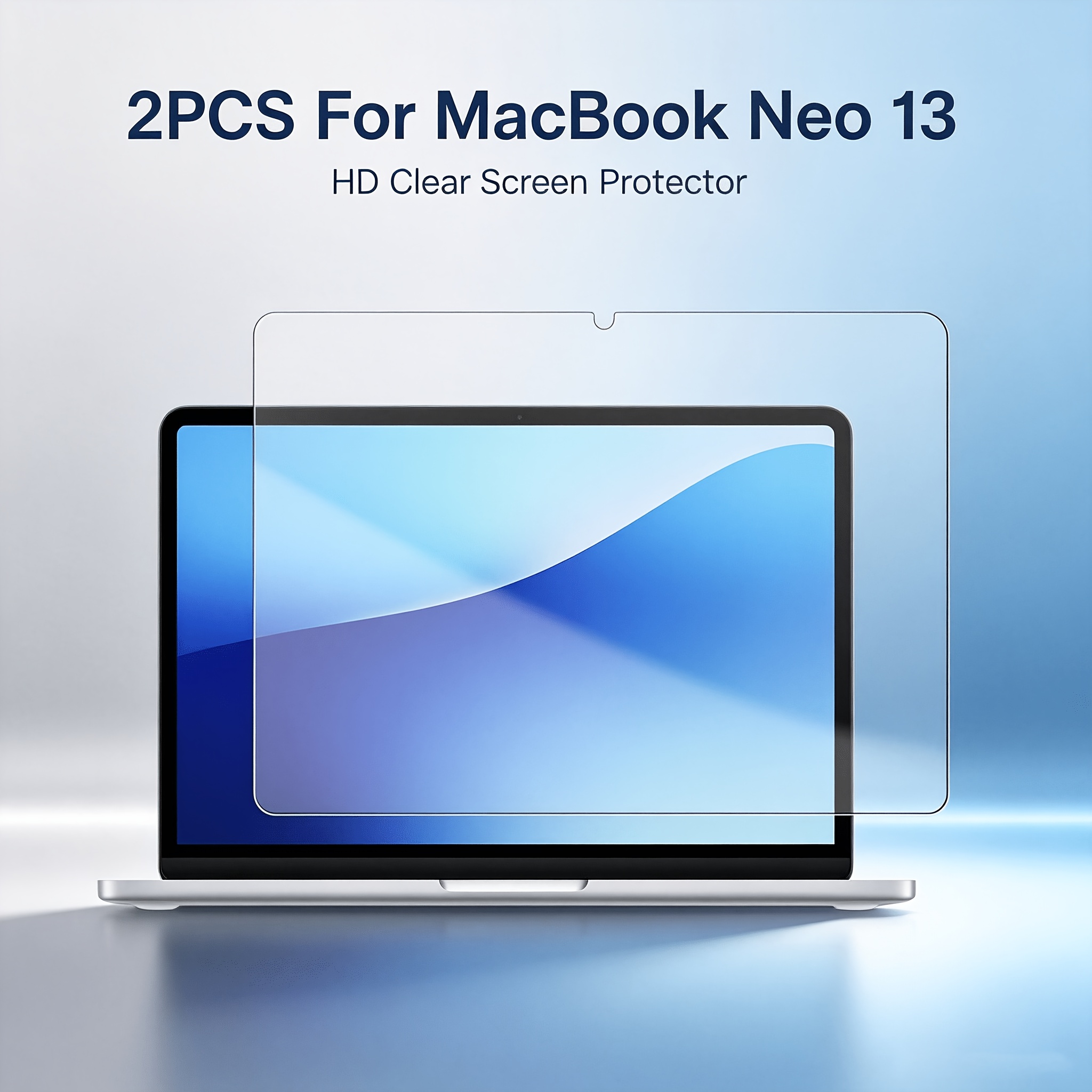 TEMU Ensemble de 2 films de verre trempé plat, adaptés pour Macbook Neo 13 pouces, anti-rayures, bulles, protecteur d'écran à transmission de lumière