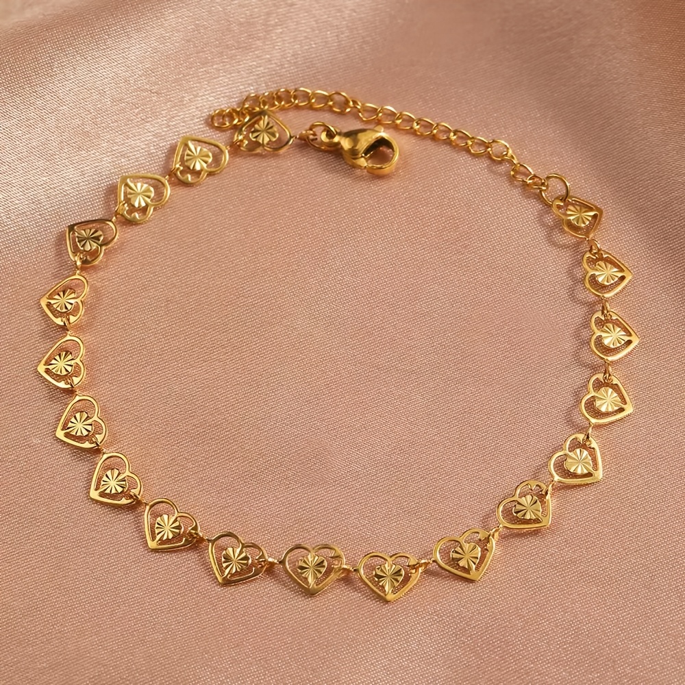 

Elegant Stainless Steel Chain Bracelet - Valentine's Day & Casual Attire