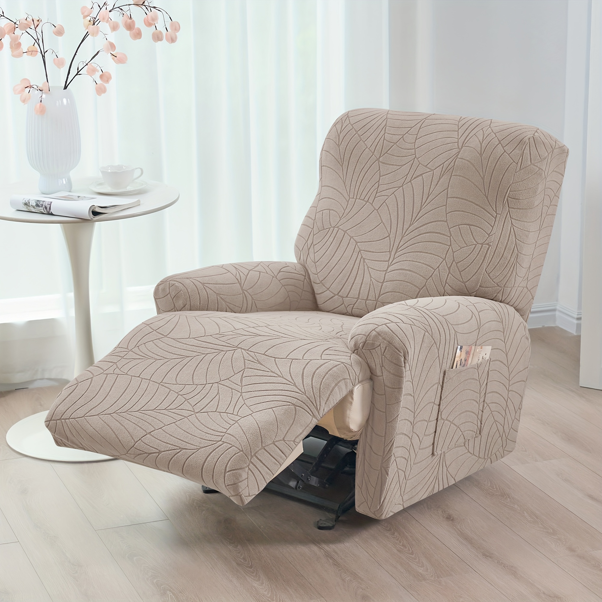 TEMU 4 pezzi Copridivano Reclinabile Singolo Fragmentato Jacquard Sherpa Nuovo Stile 2025