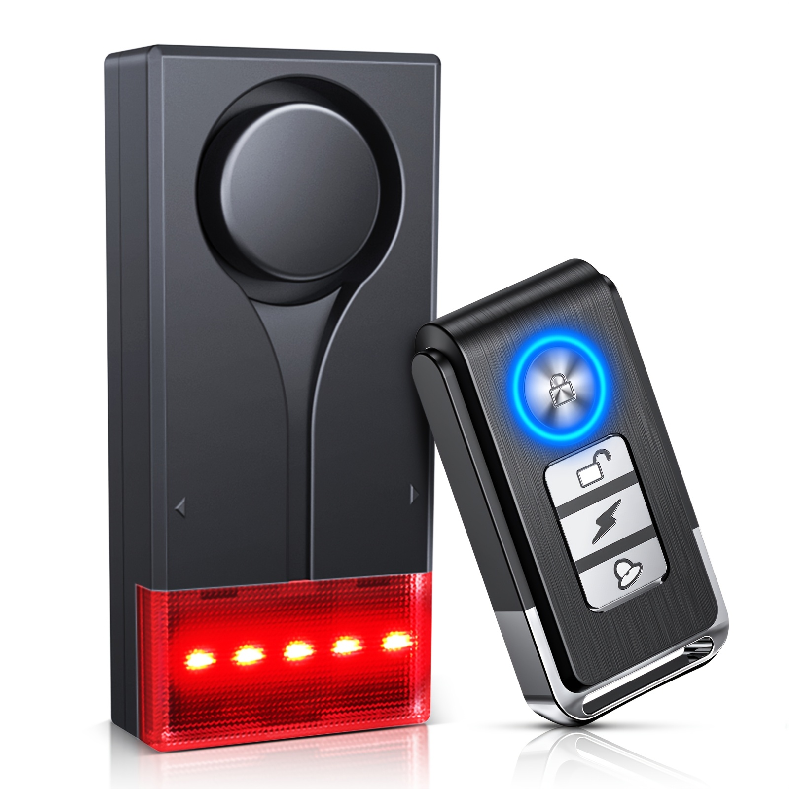 Vehicle Security Vibration Alarm System, 108* & * Wireless Remote Vibration  Sensor for Car Protection, Automotive Interior Safety with Red Light