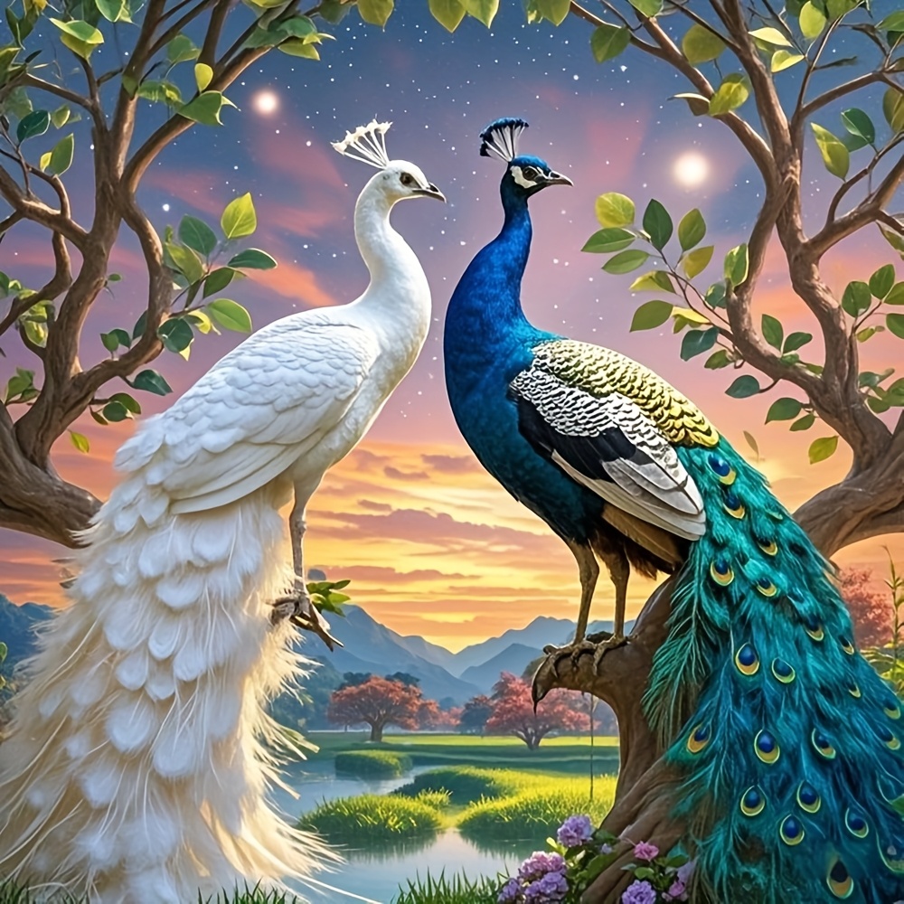 TEMU 1 Set - Peacock Theme Cross Stitch Painting Kit, Embroidery Supplies, 11ct Cross Stitch Decorative Crafts, Creative Handmade Making, Exquisite