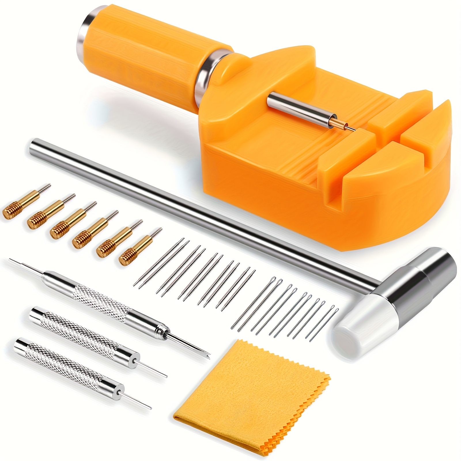 TEMU 32pcs Deluxe Professional Watch Repair Tool Set, Including Pin Pliers, Hammer, Spring Bar Tool, Chain Saw, And Watch Band Link Remover â For