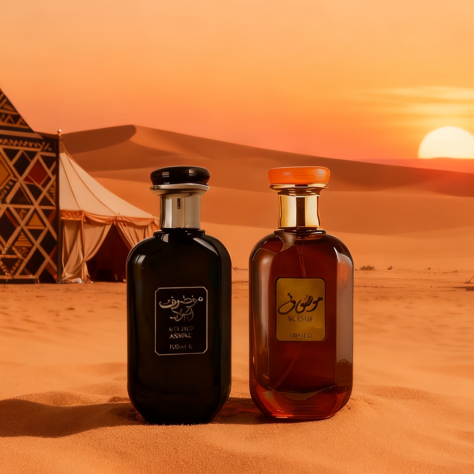 Image of (3.4fl.oz) 2pcs Set Arabic Classic Fragrance Long-lasting And Rich Travel-friendly Christmas Edition Gift Niche Unique Fragrance Unisex