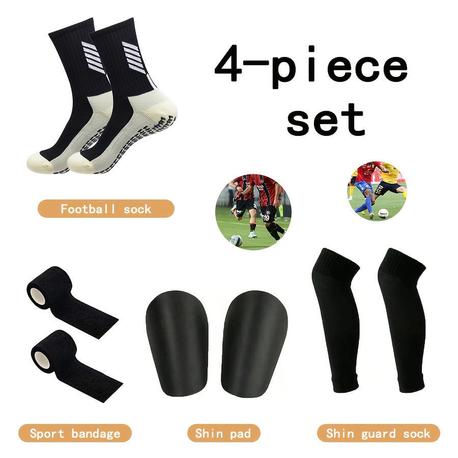 E-shop 4-teiliges Set Neues Spiel Trainings Fußball Zubehör Herren Damen Sport Fußball Socken Basketball Socken Sport Elastische Bandage Mini Baffle