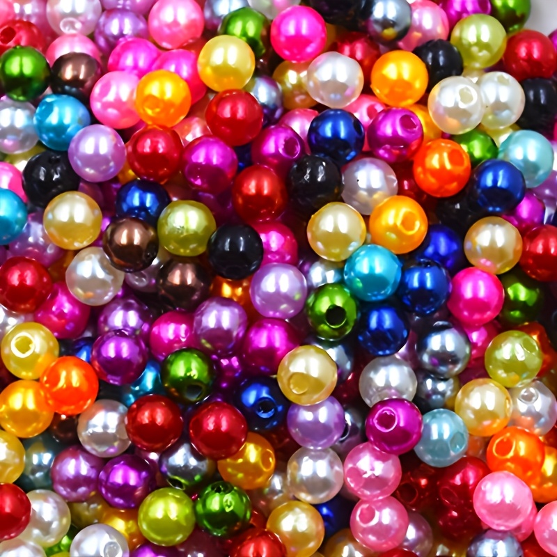 2000/1000pcs 4/6mm Plastic Beads For Jewelry Making - Multicolor Mini Craft Beads For Diy Bracelets, Necklaces, Keychains - Durable & Lightweight Crafting Supplies