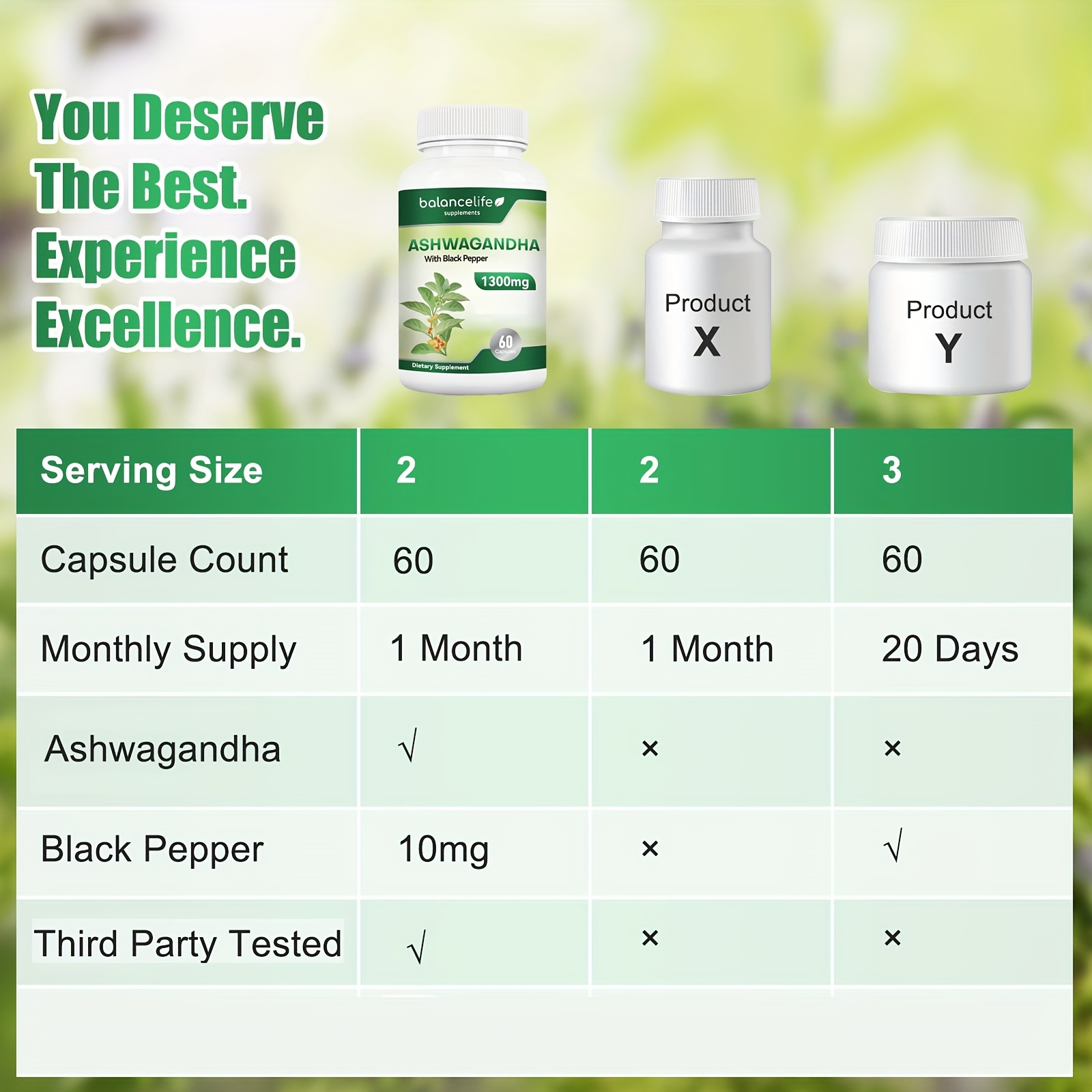 ashwagandha with black pepper 1300mg   for stress and mood sleep 60 120 capsules details 3
