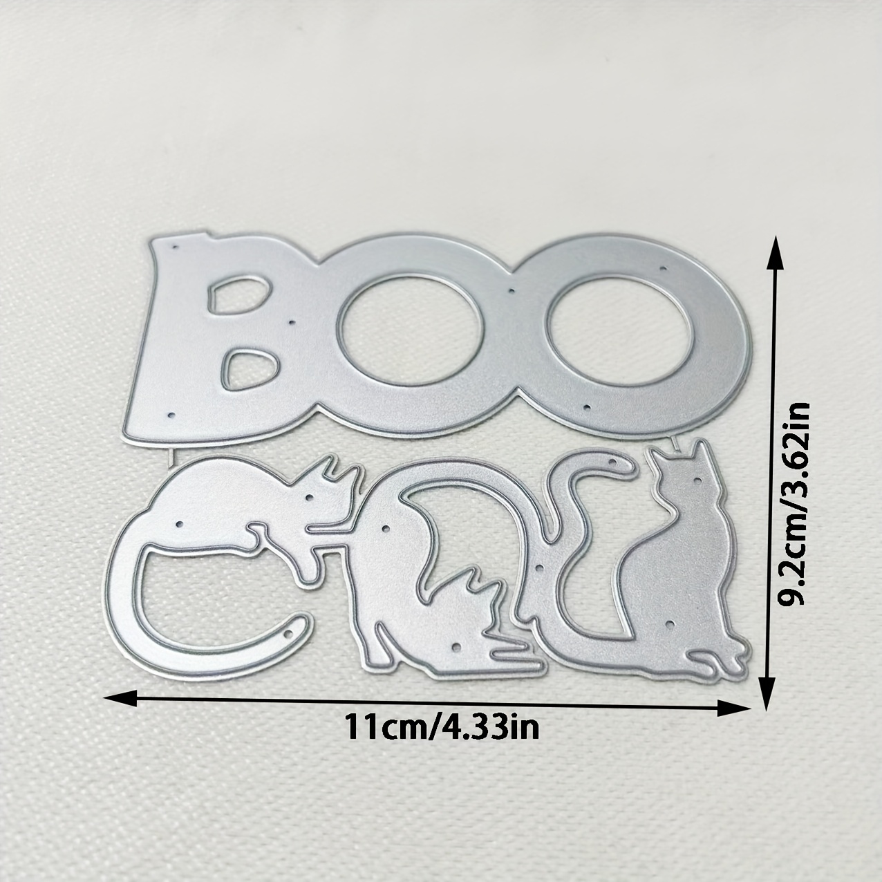 TEMU 1pc Boo Metal Die Cut, Diy Scrapbooking Embossing Stencil, Handmade Greeting Card Making Metal Cutting Dies, Gift Card Making Tools