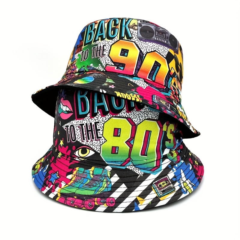 2pcs/set, 80s 90s fanny pack bucket hats set for men women  display picture 2