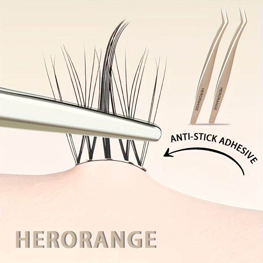 HERORANGE Tweezers for False Eyelashes with Storage Box