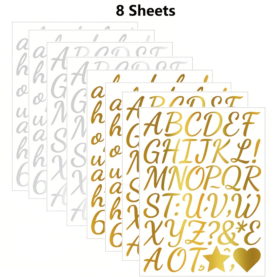 Selling 1 Inch Letter Stickers Set Of 8 Sheets Water Bottle Gift Hot Letter Number Stickers