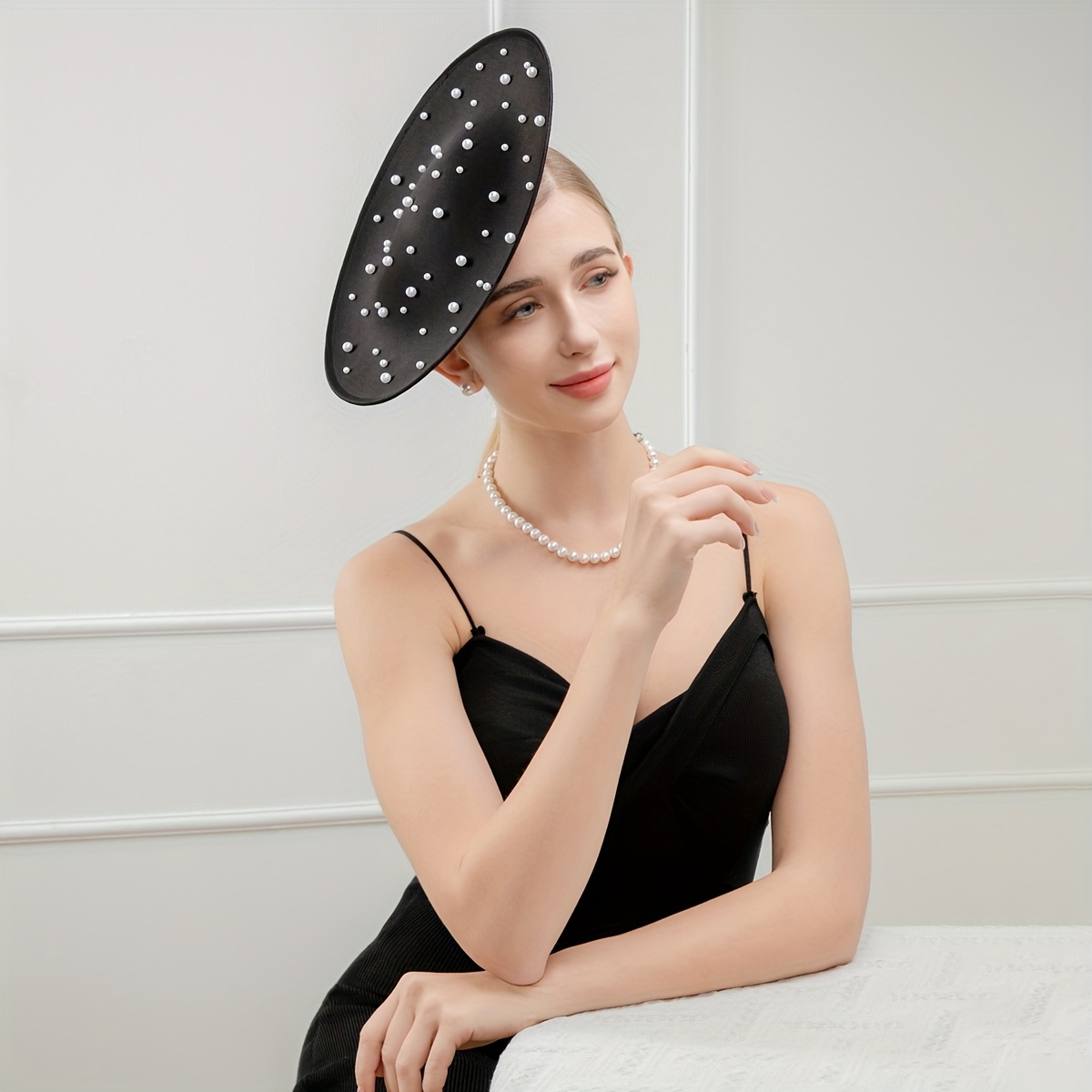 Image of 1pc Hityfascinator 1pc Beads Fascinator Hat With Headband - Vintage 1920 Party Accessory Suitable For Tea Party, Wedding, Horse Racing, Bridal Hat