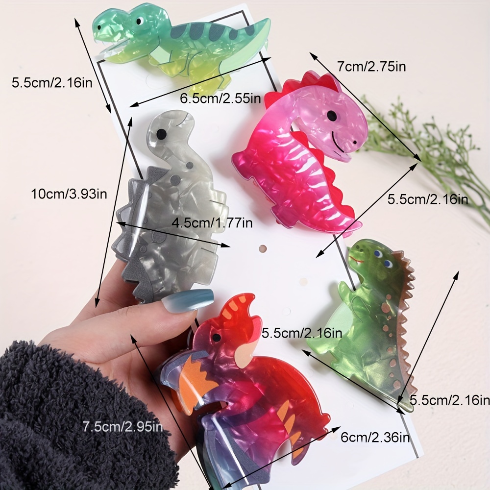 Lustige Dino-Haarspangen Für Frauen – Set Mit 3 Stück, Niedliches Haarschmuck-Accessoire Für Jeden Tag