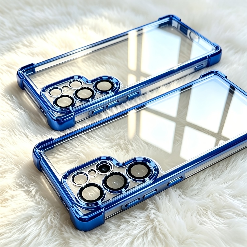 TEMU Phone Case - Cleaning Set (1pc Phone Case And 1pc Dust-free Cleaning Bag) Luxury Electroplated Shockproof Phone Case Suitable For Galaxy S26