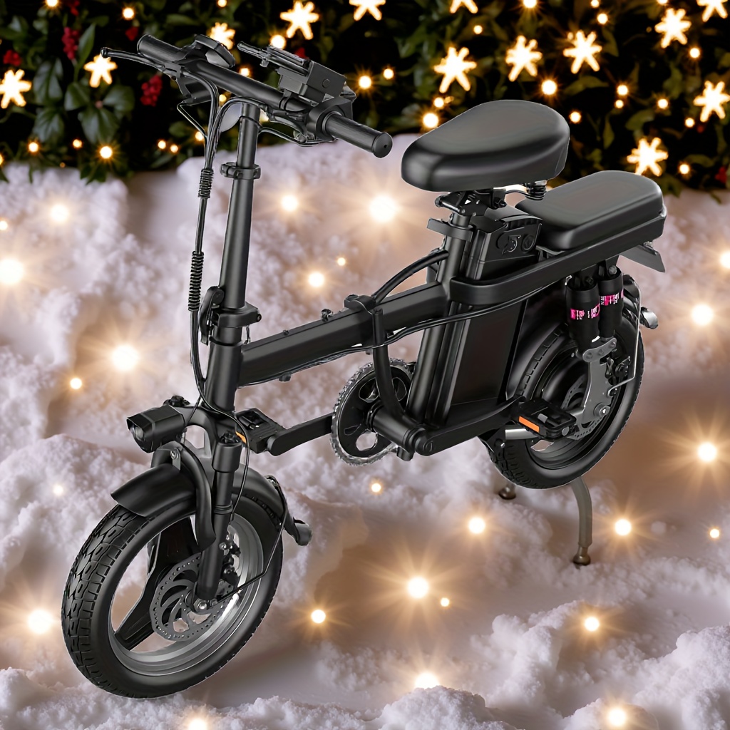 

Electric Bike, 500w Motor, 14" Tire Folding Mini Ebikes For Adults, 20mph 25miles Range Commuter Adults Electric Bicycle, 48v 13ah Battery, Dual Suspension