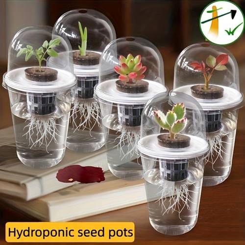 10pcs 2 sets 10 components hydroponic seed pots hydroponic seed pots plastic transparent cylindrical hydroponic growing kit high hydroponic cups for root transparent for observing small hole design
