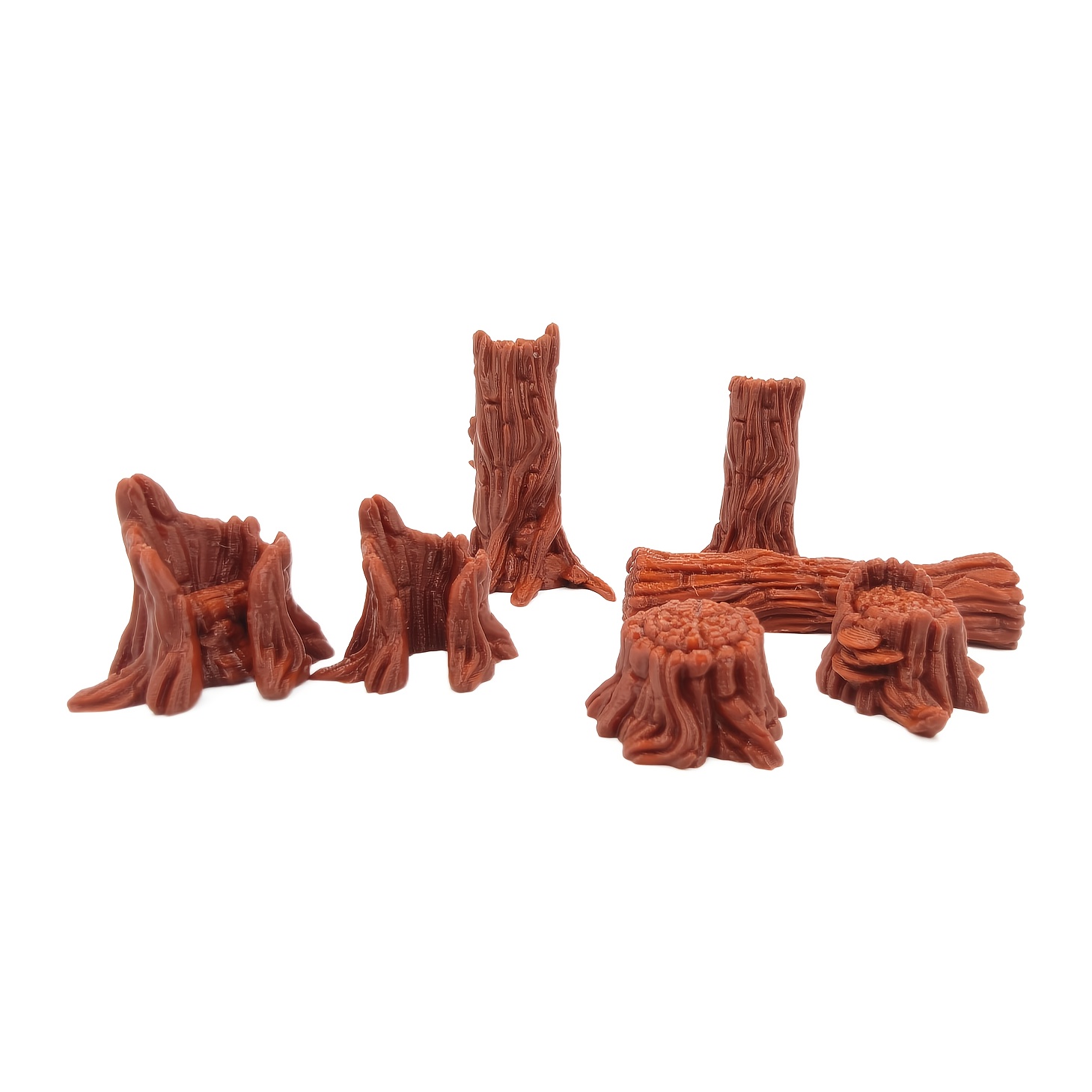 Image of Set Of Stump Miniatures For D&d, Suitable For 28mm/32mm Scale, Ideal For Forest Terrain In Tabletop Rpgs And Fantasy Wargames