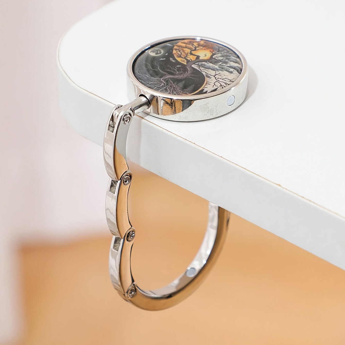 2D Tabletop Handbag Hook, Folding Purse Hook for Restaurants