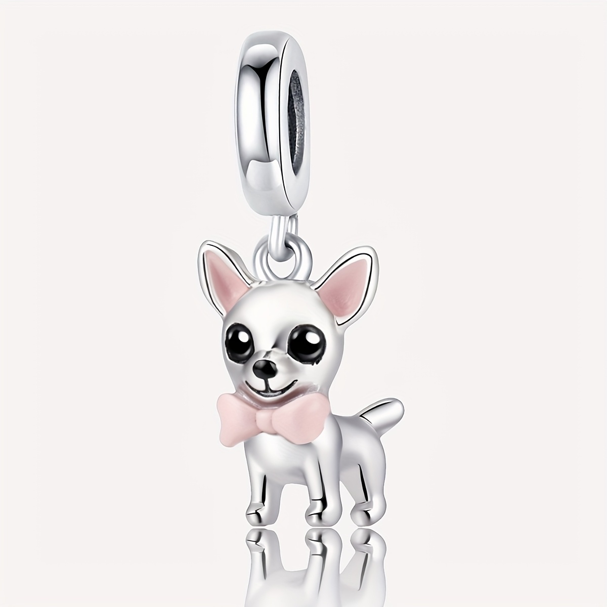 Image of 1pc Pendant, 925 Silver Plated Pendant Fit Bracelet Bangle Necklace, Jewelry Making Additions Valentine's Day Mother's Day Gift For Women