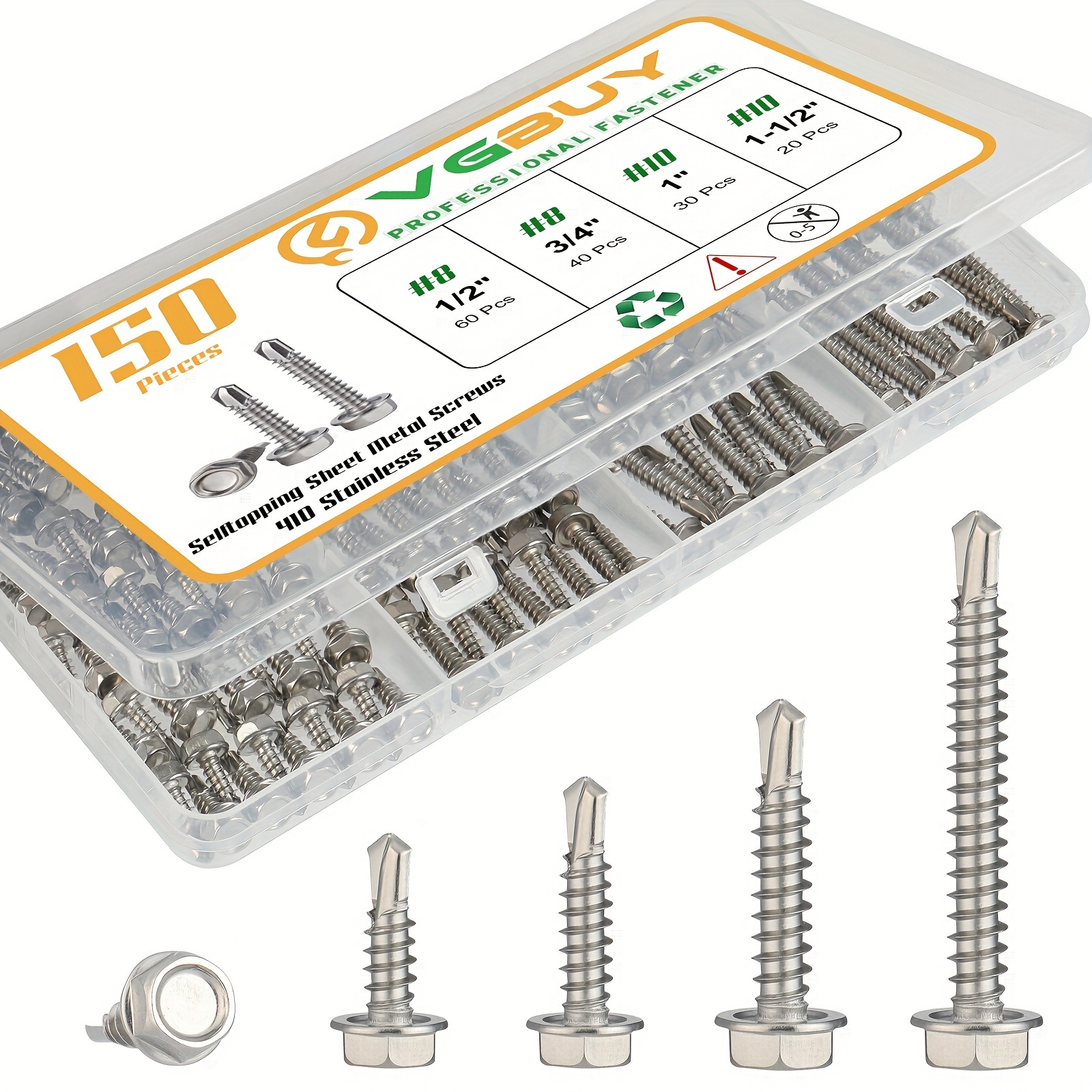 Viti Autoperforanti TEK 1/4 X 14 TPI &ndash; Testa Piatta Phillips, Acciaio Zincato, Varie Lunghezze &ndash; Albany County Fasteners