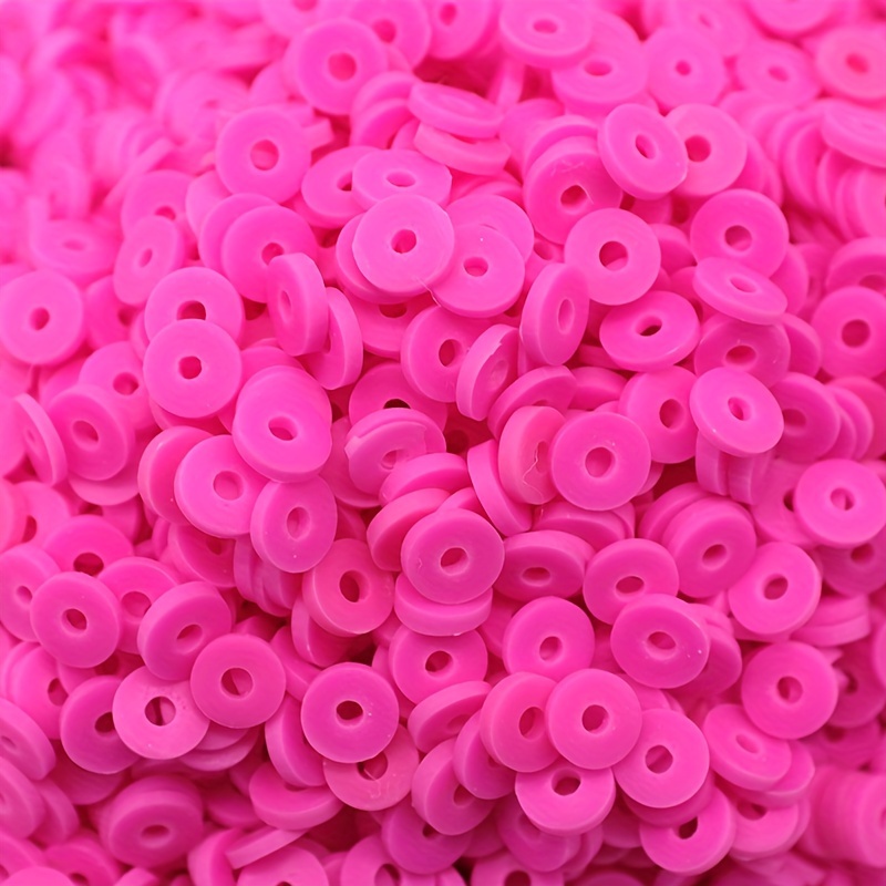 TEMU 500pcs Perles Heishi en Pâte Polymère de 6mm - 24 Couleurs Vibrantes pour la Fabrication de Bijoux DIY, , Boucles d'Oreilles, Bracelets &