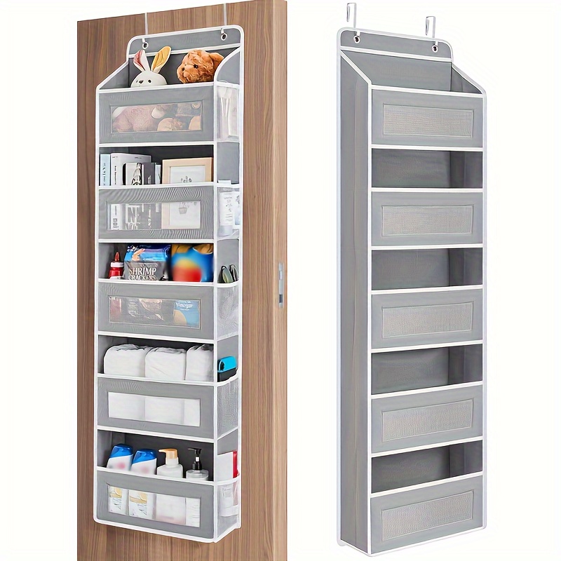 

Door Hanging Storage Rack, Door Storage Box, Hanging Storage Shelves Hanging Door Storage Rack, With 5 Large Capacity Pockets, Anti-tilt Suitable For Bedroom, Bathroom, Pantry, Nursery