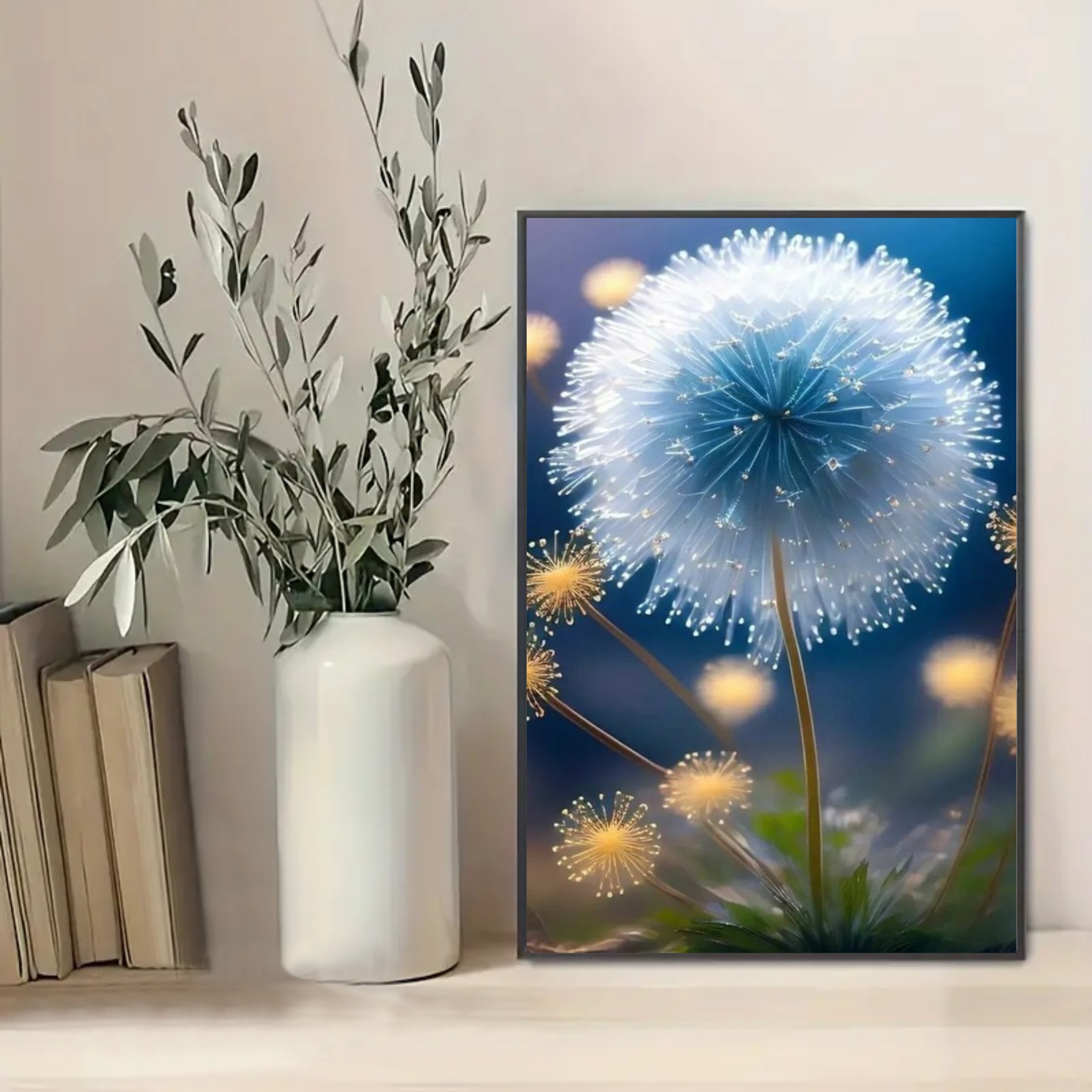 

Dandelion 5d Diamond Painting Kit For Adults - Diy Drill Canvas Art Set With Tools, Frameless Home Wall Decor Craft (7.8x11.81 Inches)