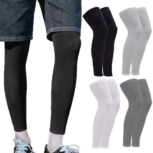 4pcs ice silky fiber fabric leg sleeves an essential for summer outdoor sports and driving providing a feel unisex