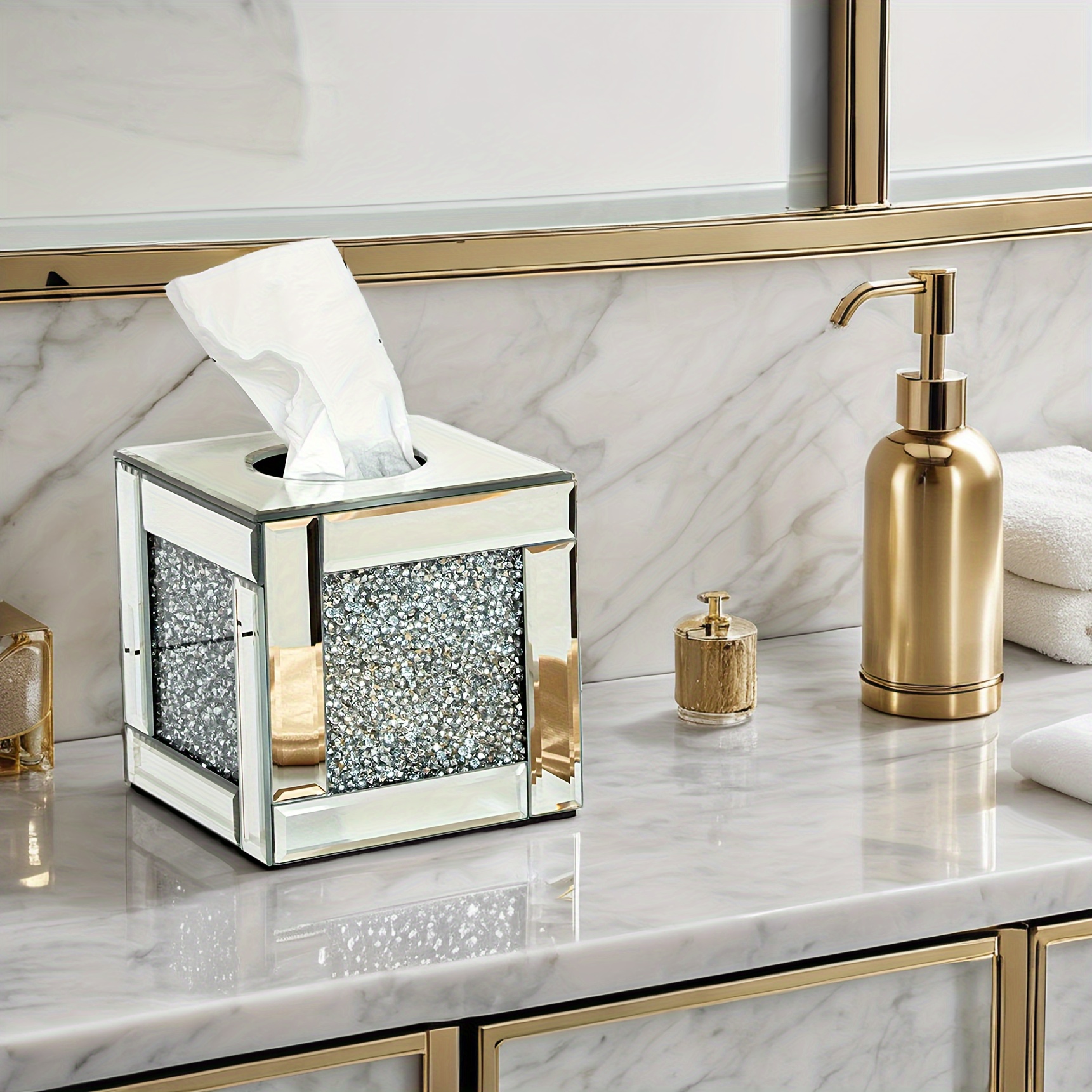 Mirrored tissue box hotsell