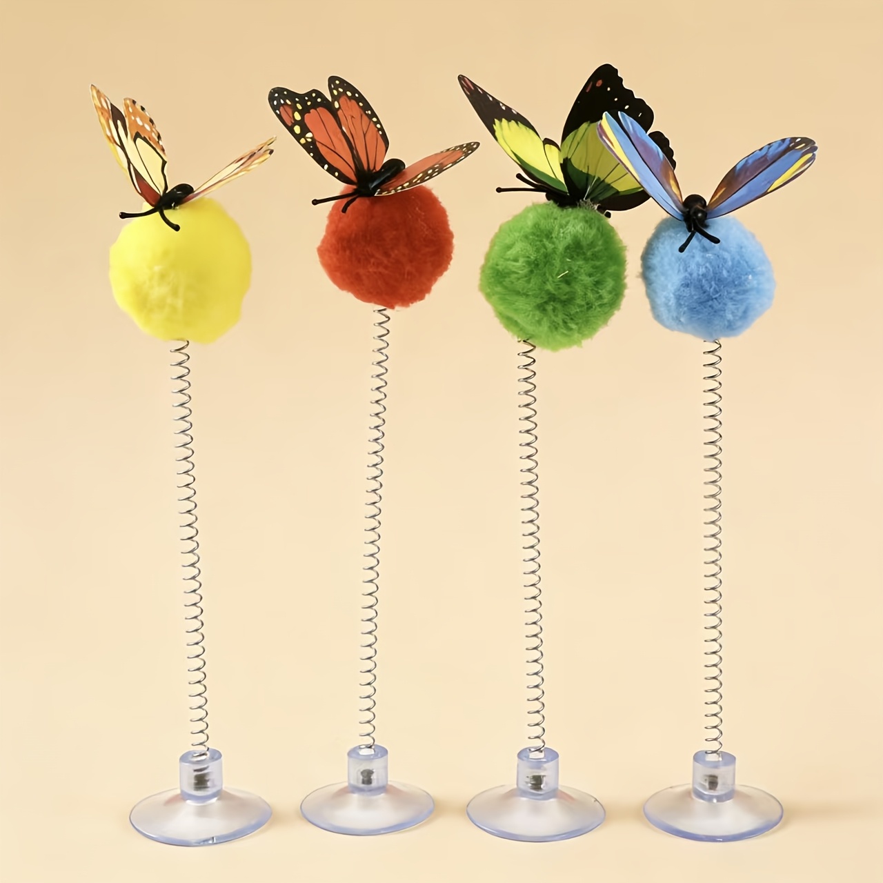 3pcs Butterfly Interactive Cat Spring Ball Toys