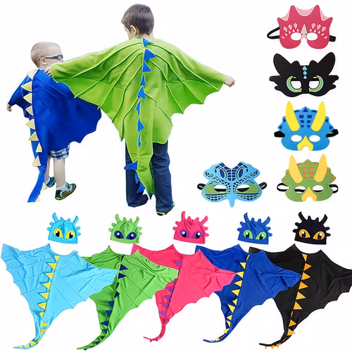 Dragon Cape Costume Set Hat Kids Party
