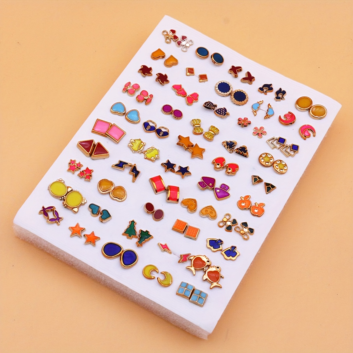 50pairs Random Designs Mixed Plastic Stud Earring Set