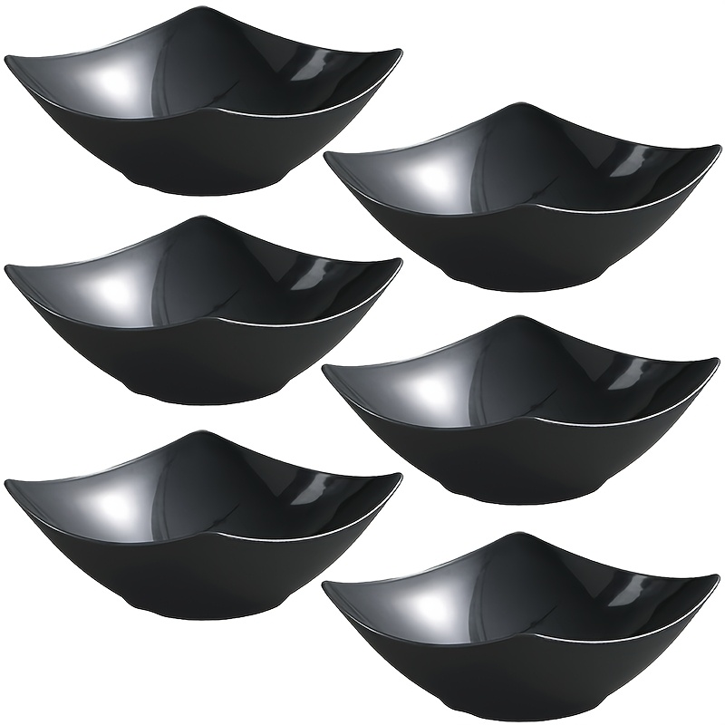 Image of 2pcs/6pcs White Salad Bowl Set, Reusable Plastic Bowls For , Food, Desserts, Party Dishes, Stackable Storage, Ideal For Family Gatherings, Hotels