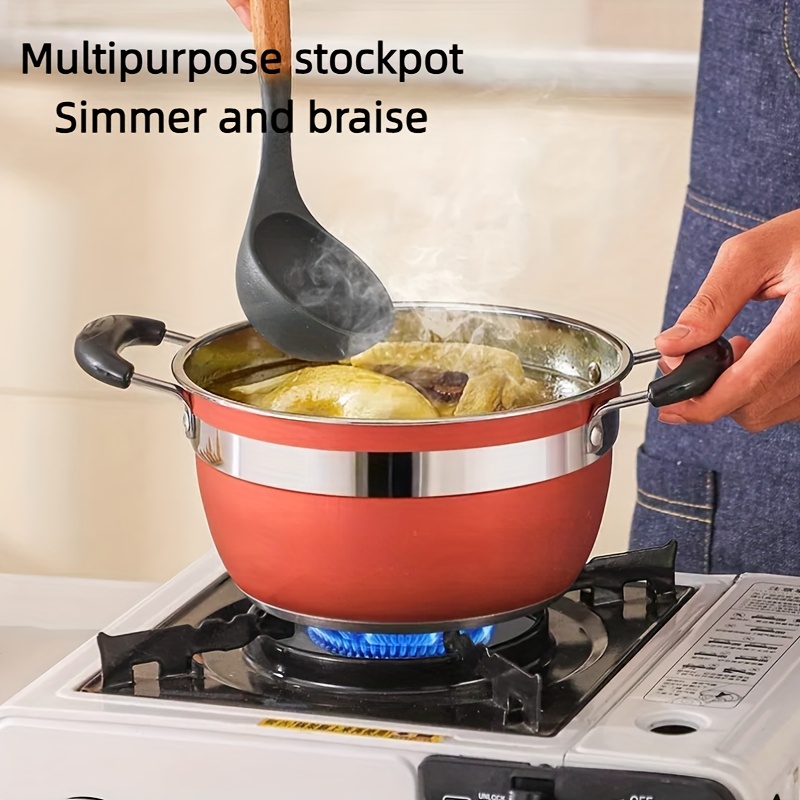 11pcs stainless steel cookware set with heat resistant handle and tempered glass lid versatile kitchen pots for soups milk and   healthy cooking soups pasta seafood for home and restaurant use details 4