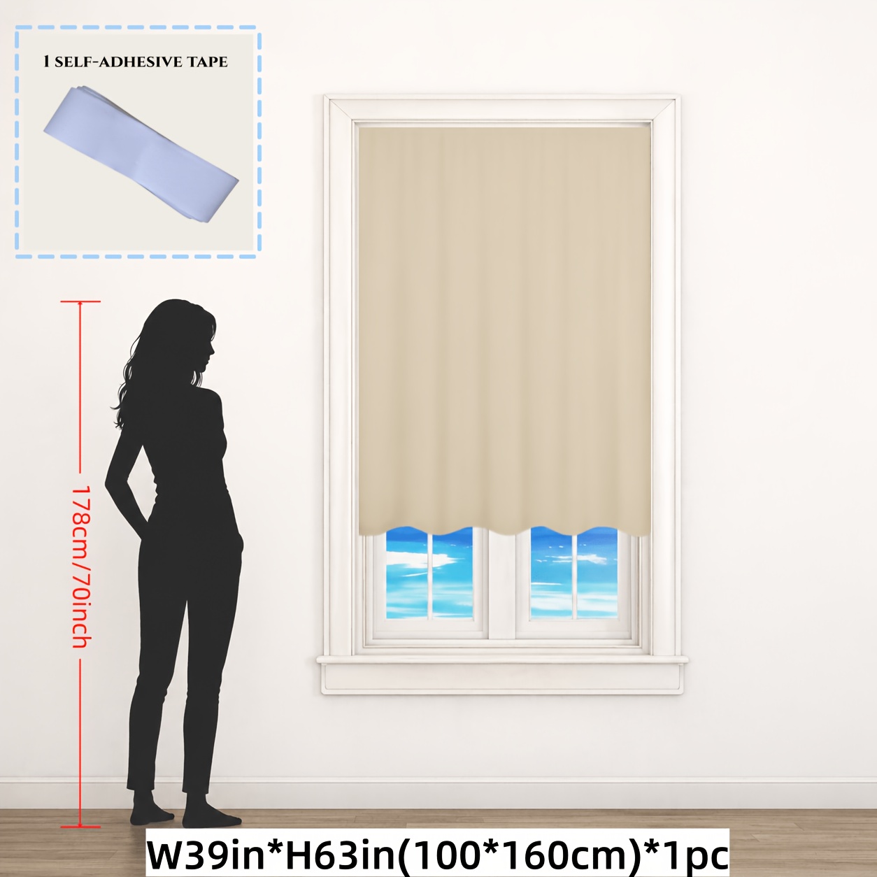 E-shop 100% Verdunkelungsvorhänge, Magic Tape Fensterbezüge ohne Bohren, Thermisch isolierte Raumverdunkelung für Schlafzimmer, & Einfache Installation