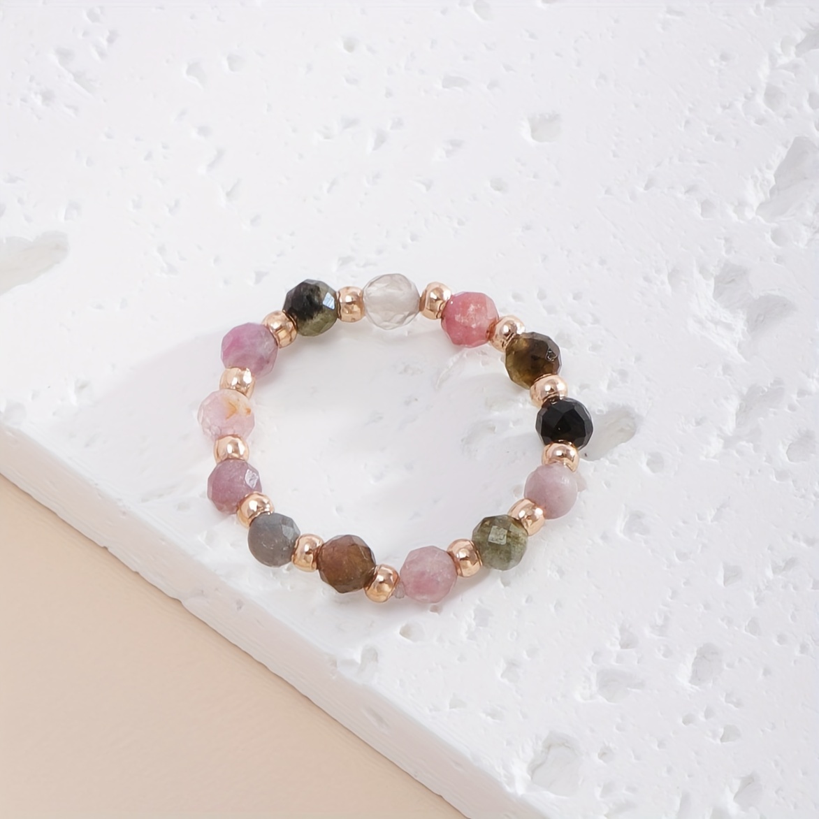 Women's Stretch Ring with Natural Stone - All Season Wear