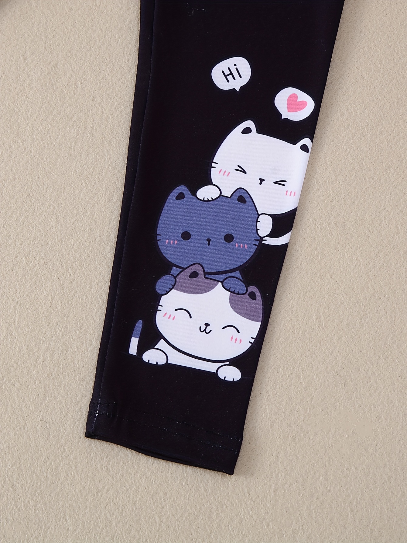 5pcs Cute Cartoon Cat Print Girls' Leggings - Soft & Comfortable, All-Season Bottomwear with Vibrant Designs, Allseason Leggings|Playful Print Leggings|Stretchy Fabric